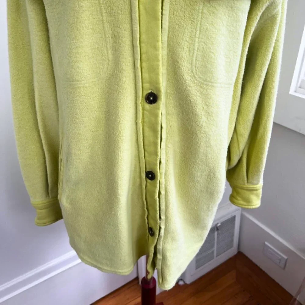 FREE PEOPLE Light Lime Green Ruby Shirt Jacket Shacket Size M - Picture 3 of 14